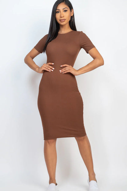 Ribbed Bodycon Midi Dress (CAPELLA)