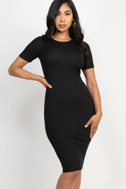 Ribbed Bodycon Midi Dress (CAPELLA)