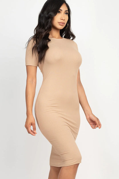 Ribbed Bodycon Midi Dress (CAPELLA)