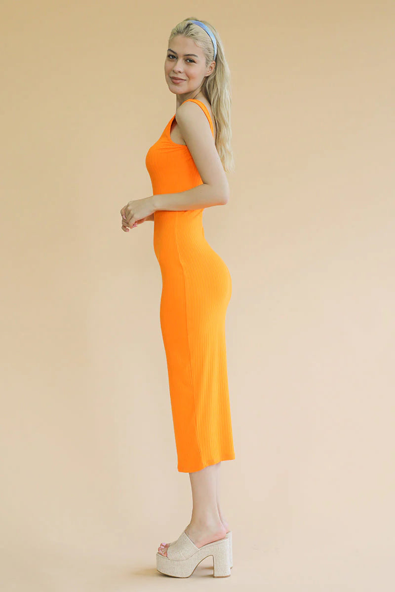 Ribbed Open Back Sleeveless Maxi Dress (CAPELLA)